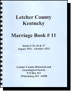 Letcher County, Kentucky, Marriage Book #11 (Vol. 11)