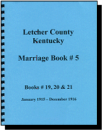 Letcher County, Kentucky, Marriage Book #5 (Vol. 5)