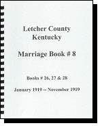 Letcher County, Kentucky, Marriage Book #8 (Vol. 8)