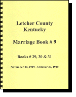 Letcher County, Kentucky, Marriage Book #9 (Vol. 9)