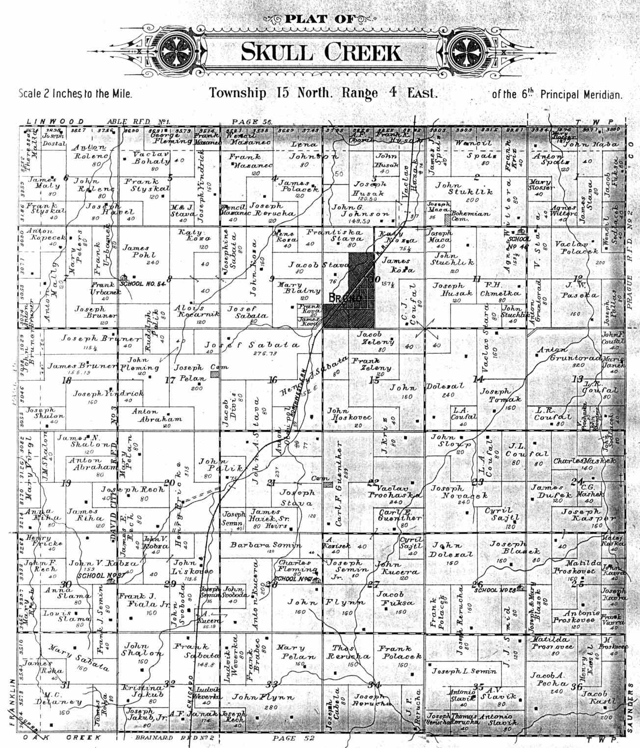 Skull Creek Township Butler County Nebraska Plat Map for 1906