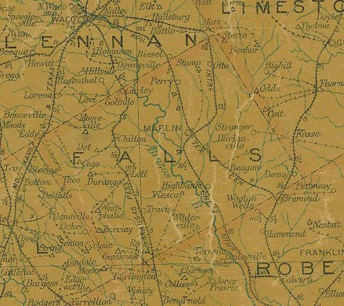 1907 Postal Map, Falls County, Texas