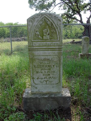 Francis Priscilla Davis Chaney Tombstone