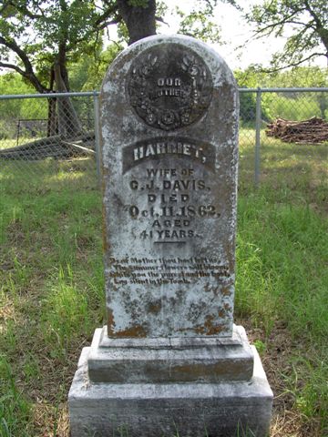 Harriet Gordon Davis Tombstone