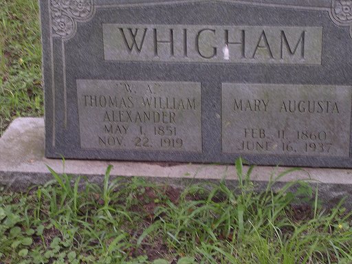 Thomas William Alexander and Mary Augusta Whigham