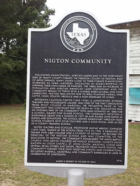 Nigton Community Historical Marker