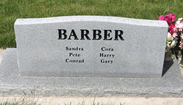 Back of Barber tombstone
