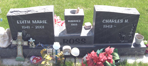 Edith Marie & Charles H Ross tombstone