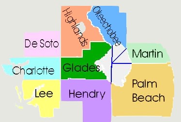 This is a map of the surrounding counties.