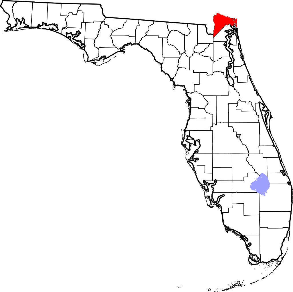 Location of Nassau County in Florida
