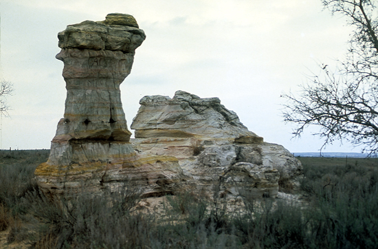 'Camel Rock, Kiowa County, Kansas.

Photo by John Charlton, courtesy of the Kansas Geological Survey.
