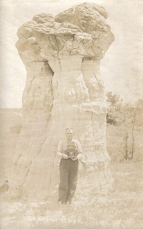 Photographer at Cowboy Rock near Sun City, Barber County, Kansas

Photo from the collection of Kim Fowles.

CLICK HERE to view a larger copy of this image in a new browser window.