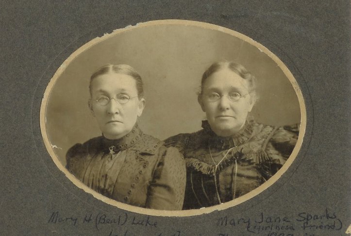 Mary H. (Beal) Lake with Mary Jane Sparks (childhood friends),

Photo courtesy of Carol (Lake Rogers).