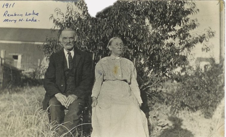 Reuben and Mary (Beal) Lake, 1911, Lake City, Barber County, Kansas.

Photo courtesy of Carol (Lake) Rogers.