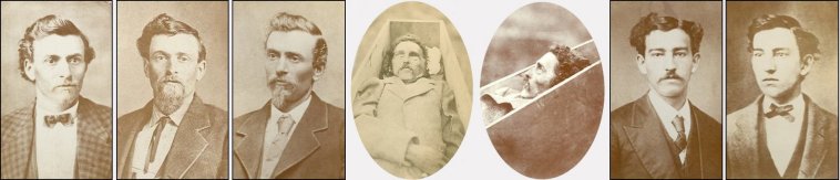 From left: Three Views of John Wesley Hillman/Hillmon, Frontal and Profile Views of the Corpse in the Hillmon Case, Two Views of Frederick Adolph Walters.

Archives: National Archives and Records Administration in Kansas City, Missouri.

Photos courtesy of Marianne Wesson.