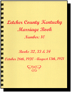 Letcher County, Kentucky, Marriage Book #10 (Vol. 10)