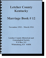 Letcher County, Kentucky, Marriage Book #12 (Vol. 12)