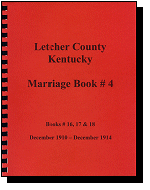 Letcher County, Kentucky, Marriage Book #4 (Vol. 4)