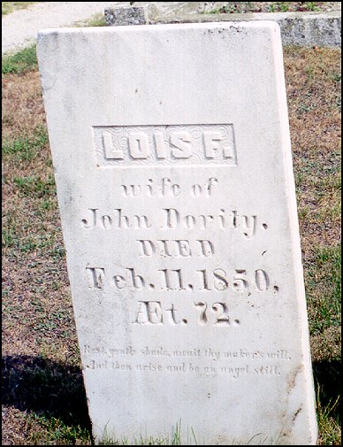 Headstone of Mrs. Lois F. Dority