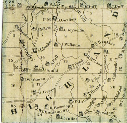 Muskingum County, Highland Township Plat Map