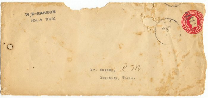 W. E. Barron Envelope
