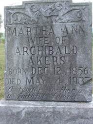  Martha Ann �Puss� <I>Altizer</I> Akers