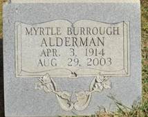 Myrtle <i>Burroughs</i> Alderman
