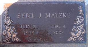 Sybil J. <i>Alderman</i> Matzke