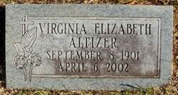 Virginia Elizabeth Jennie <i>Altizer</i> Altizer