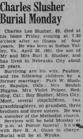 Obituary for Charles Lee Slusher (Aged 65) - 