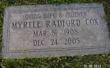 Myrtle <i>Radford</i> Cox