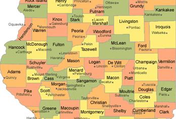 map of Illinois Counties