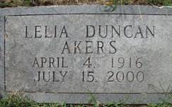  Lelia Susan <I>Duncan</I> Akers