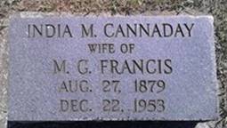 India M <i>Cannaday</i> Francis