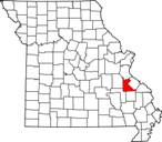 Map of Missouri highlighting Saint Francois County