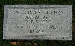  Ann <I>Jones</I> Turner