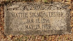Mattie Elizabeth <i>Sigmon</i> Lester