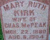  Mary Ruth <I>Kirk</I> McPeak
