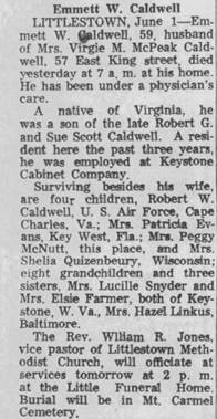 Obituary for Emmett W. Caldwell (Aged 59) - 