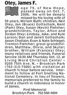 Obituary for James F. Otey (Aged 79) - 