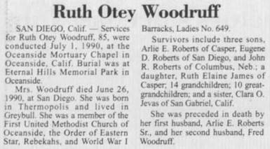 Obituary for Ruth Otey Woodruff (Aged 85) - 