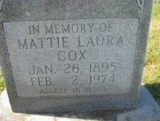 Mattie Laura <i>Phillips</i> Cox