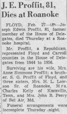 Obituary for Jo seph Edwin Proffit (Aged 81) - 
