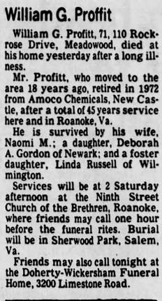 Obituary for William G. Proffit (Aged 71) - 