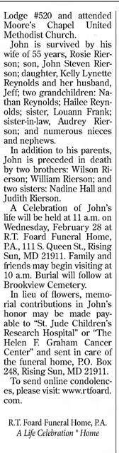 Obituary for John - 