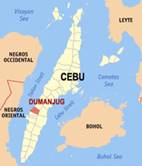 Map of Cebu with Dumanjug highlighted