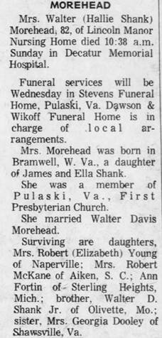 Obituary for Hallie Morehead - 