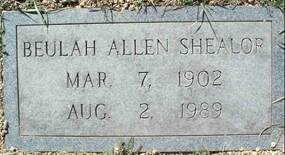 Beulah <i>Allen</i> Shealor