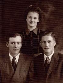 Hansen children - LuVerne, Wayne and Norma Jean taken shortly before Wayne left for Navy 1942