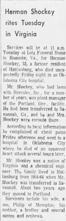 Obituary for Herman Shockey (Aged 53) - 